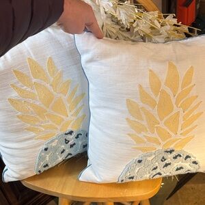 White and Yellow Pineapple Throw Pillows